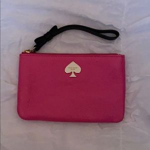 pink kate spade leather wristlet